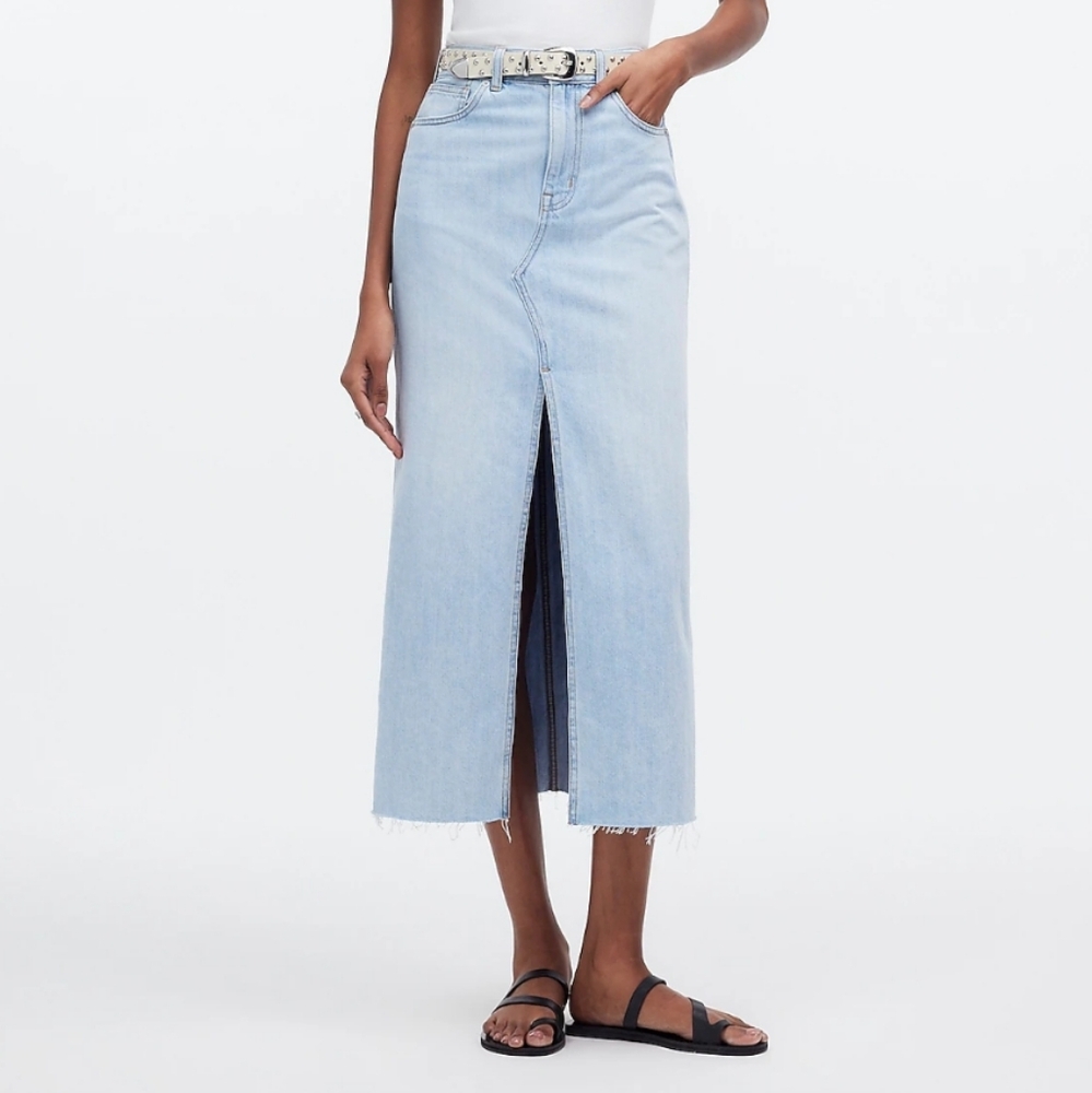 NWT Madewell - The Rilee Denim Midi Skirt